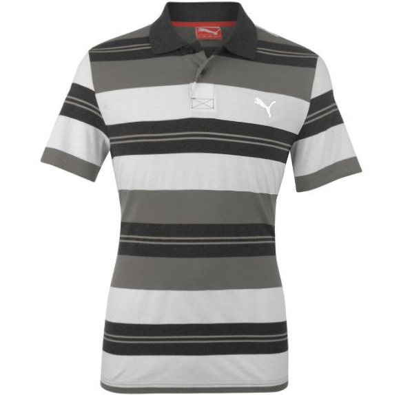 Puma Striped Polo Shirt Mens